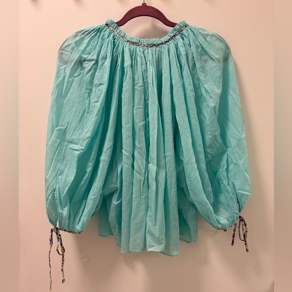 RHODE Jamie Top Aquamarine Blouse NWT - Picture 3 of 10